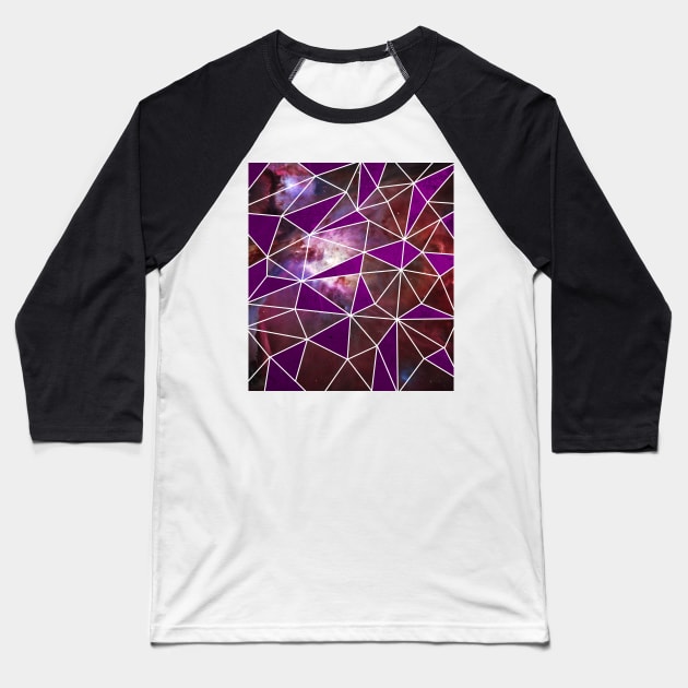 Polygons Galaxy Baseball T-Shirt by Lollik